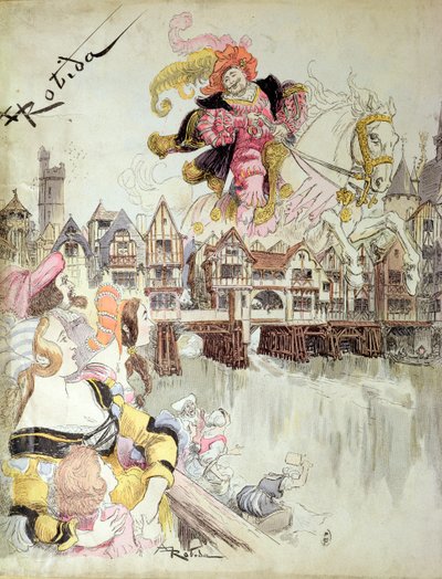 Gargantúa, ilustración de las Obras Completas de François Rabelais c.1880 de Albert Robida
